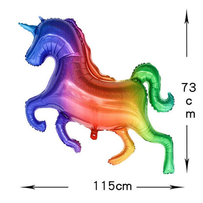 Large Unicorn Birthday Party Balloon Stand 3D Horse Decorations Feliz Cumpleaños