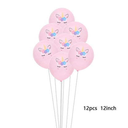 Large Unicorn Birthday Party Balloon Stand 3D Horse Decorations Feliz Cumpleaños