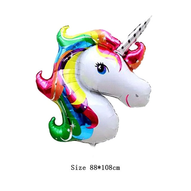 Large Unicorn Birthday Party Balloon Stand 3D Horse Decorations Feliz Cumpleaños