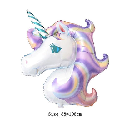 Large Unicorn Birthday Party Balloon Stand 3D Horse Decorations Feliz Cumpleaños