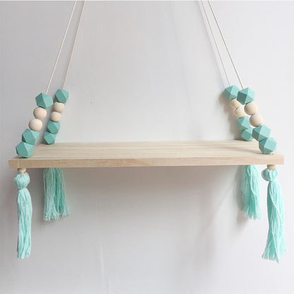 Kids Room Wooden Wall Hanging Shelf Nordic Decor