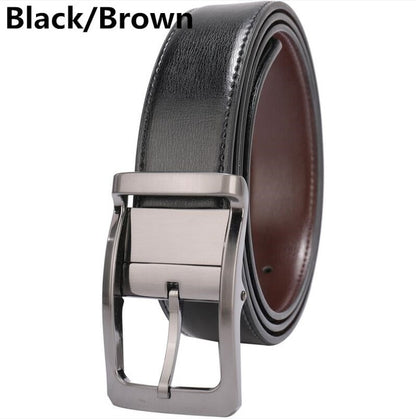 Mens Genuine Leather Dress Reversible Belt