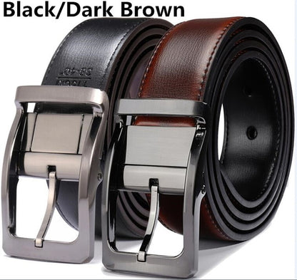 Mens Genuine Leather Dress Reversible Belt