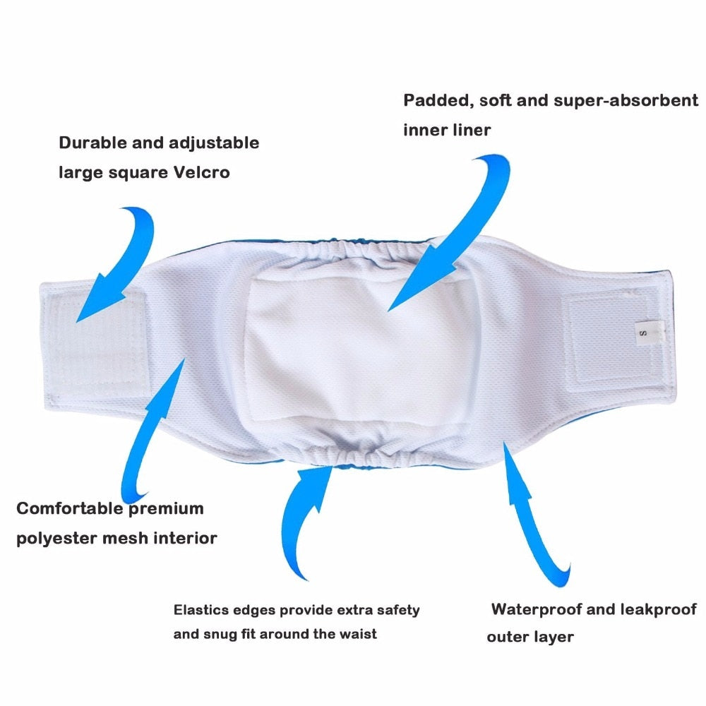 Durable Washable Male Dog Diaper Wrap