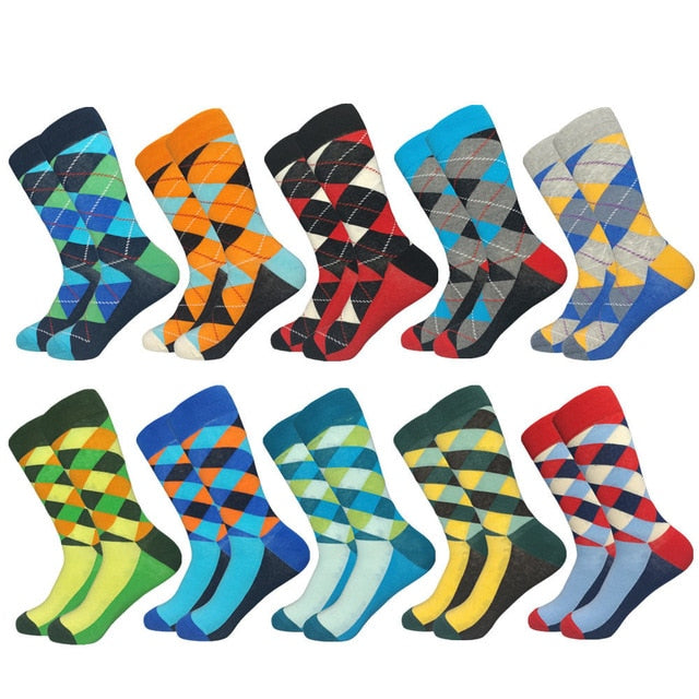 Casual Mens Cotton Socks Colorful Designs