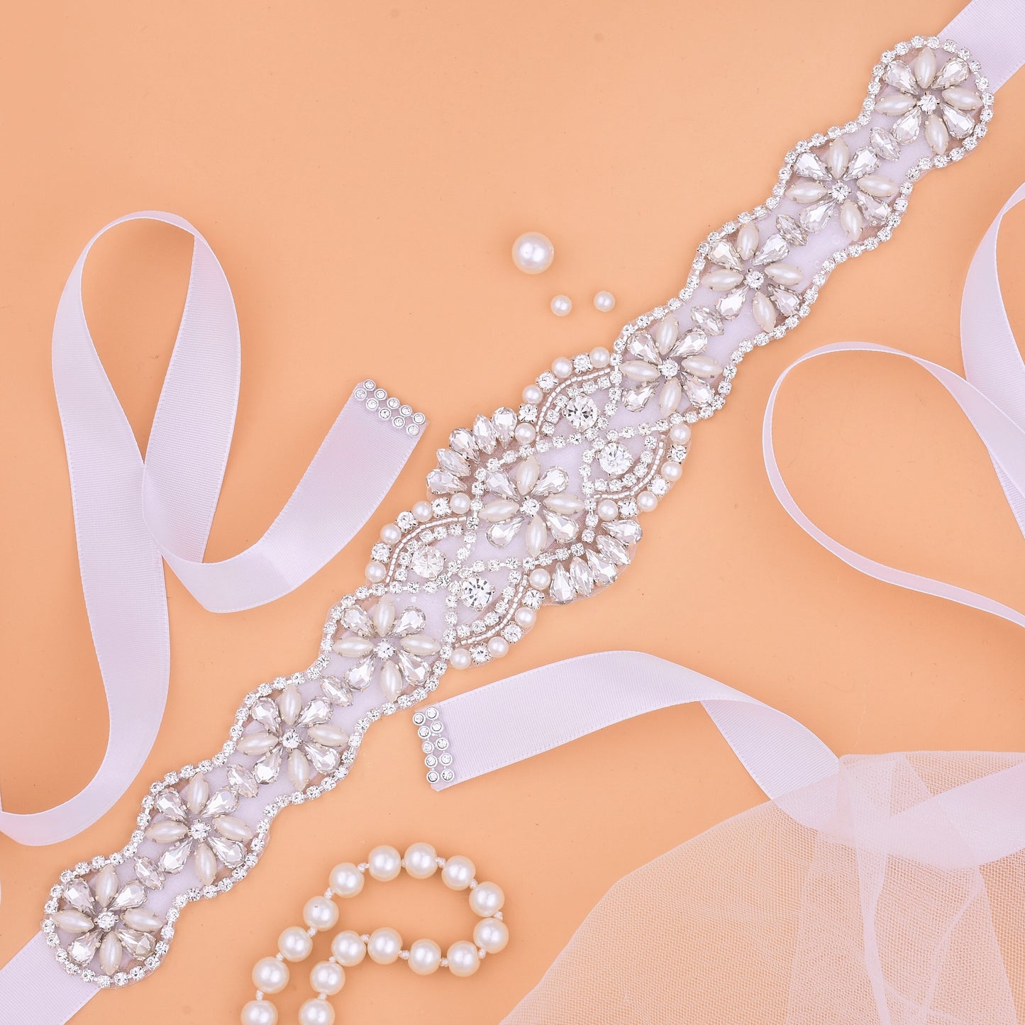Pearls Wedding Belt Crystal Bridal