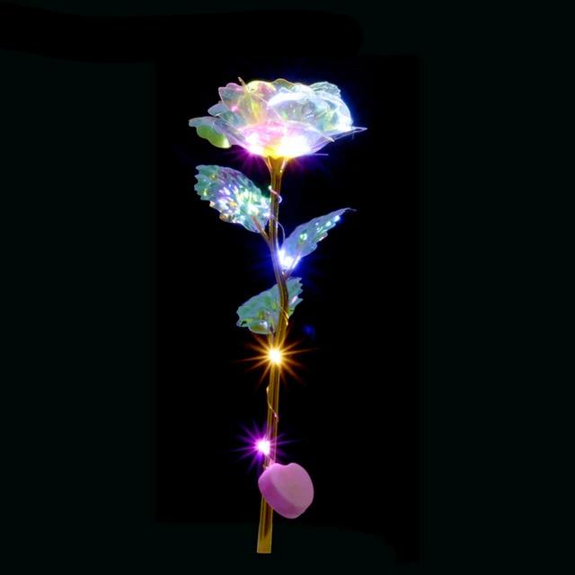 Romantic LED Fairy Artificial Galaxy Rose Flower Gift