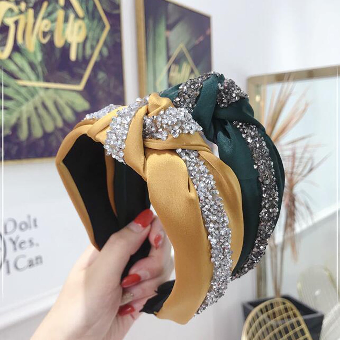 Knotted Rhinestone Hairband Turban