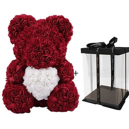 40cm Rose Bear LED Light Mothers Day Anniversary Birthday Gift