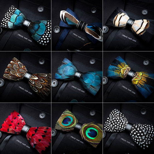 Feather Luxury Peacock Bowtie Gift