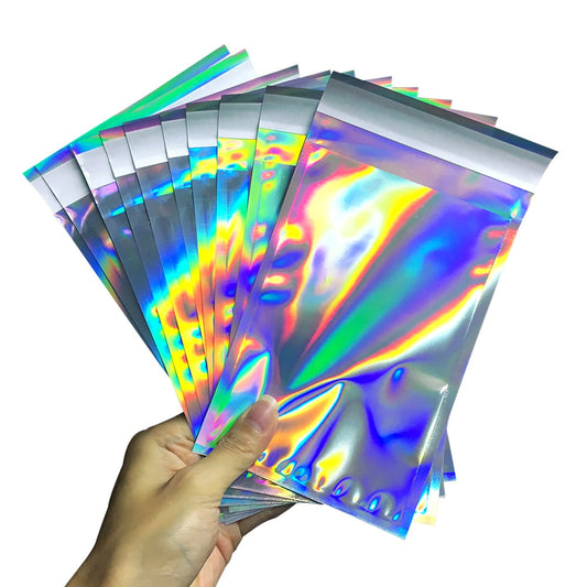 100pcs Holographic Plastic Mailing Envelopes Bags
