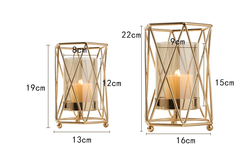 Creative Nordic Metal  Iron Geometric Glass Gold Vase For Living Room Decor Flowers