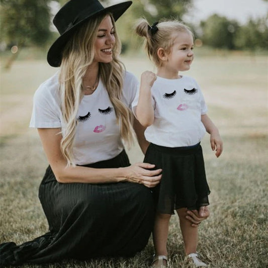Mother Daughter Lash & Lips T-Shirt Family Matching Outfit