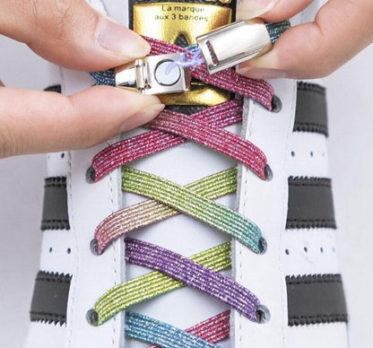 Magnetic Shoelaces Elastic Colorful Flat Shoe No Tie