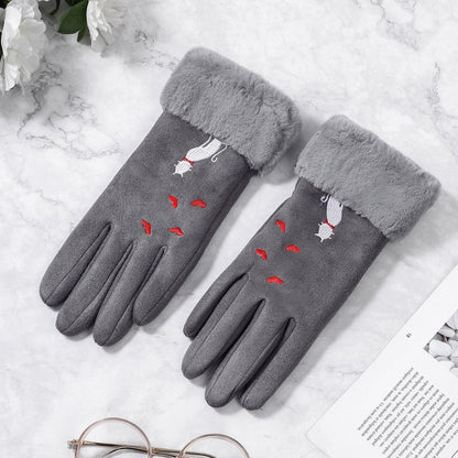 Women Winter Touch Screen Suede Gloves