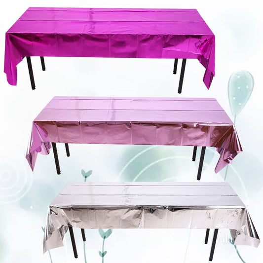 Metallic Waterproof Foil Party Tablecloth Cover