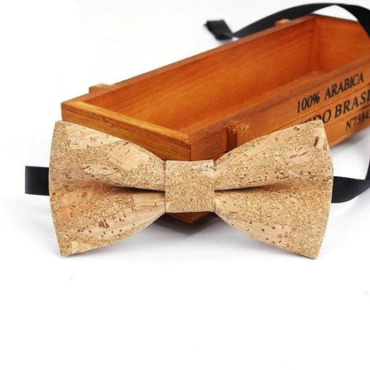 Mens Cork Wood Fashion Bowtie