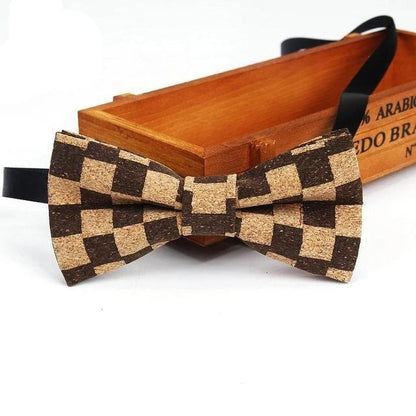 Mens Cork Wood Fashion Bowtie