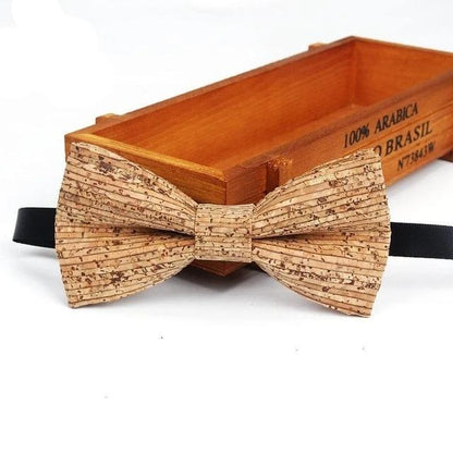 Mens Cork Wood Fashion Bowtie