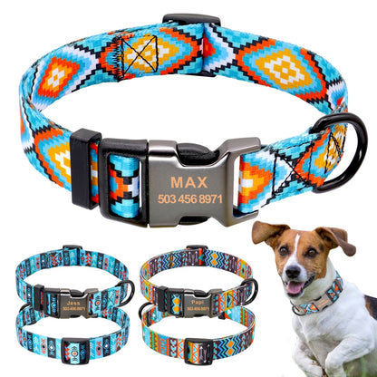 Colorful Pet Collar Personalized ID Tag Adjustable