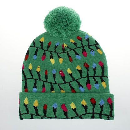 LED Knitted Christmas Hat Beanie Light Up Warm Hat