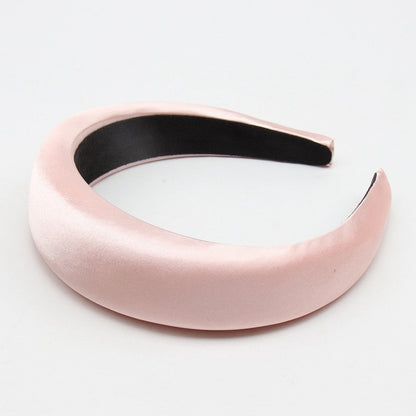 Hair Accessories Padded Velvet Headband Wide Solid Pearl Hairband