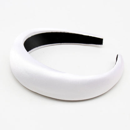 Hair Accessories Padded Velvet Headband Wide Solid Pearl Hairband