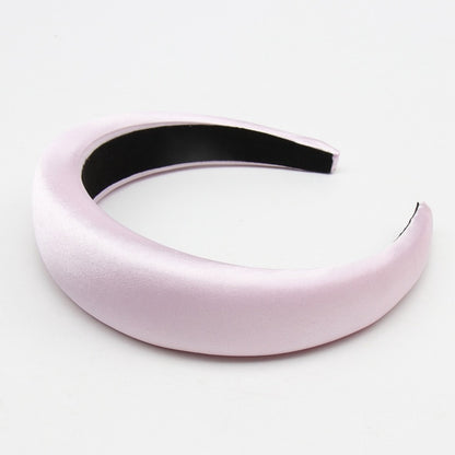 Hair Accessories Padded Velvet Headband Wide Solid Pearl Hairband
