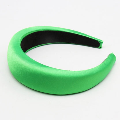Hair Accessories Padded Velvet Headband Wide Solid Pearl Hairband
