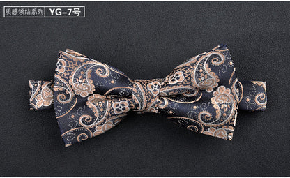 Jacquard Woven Solid Polka Dots Butterfly Bowtie
