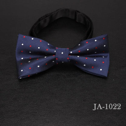 Jacquard Woven Solid Polka Dots Butterfly Bowtie
