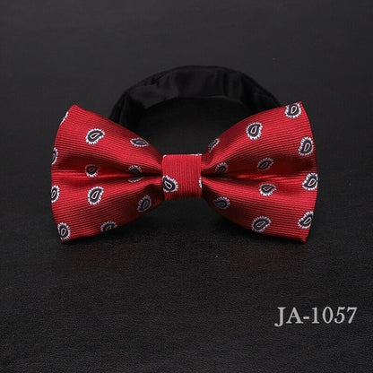 Jacquard Woven Solid Polka Dots Butterfly Bowtie