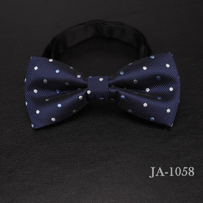 Jacquard Woven Solid Polka Dots Butterfly Bowtie