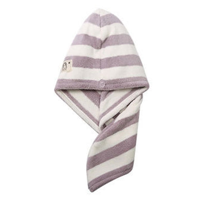Striped Microfiber Quick Drying Hair Towel Bath Hat