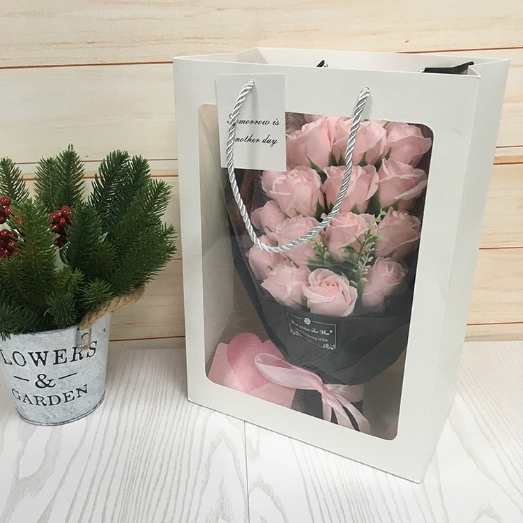 18pcs Scented Artificial Soap Flower Rose Bouquet Gift
