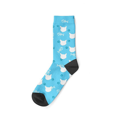 Personalized Cat Lovers Socks Funny Logo Pet Gifts