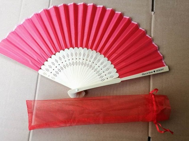 100pc Personalized Silk Hand Fan Favors