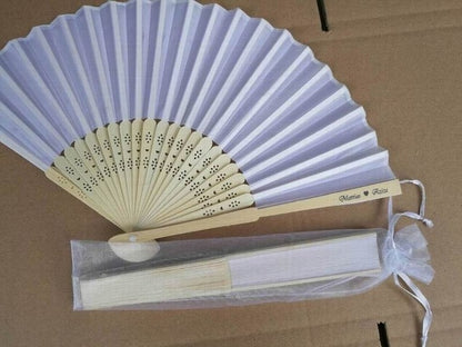 100pc Personalized Silk Hand Fan Favors