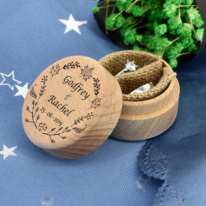 Personalized Rustic Wood Ring Box