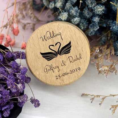 Personalized Rustic Wood Ring Box