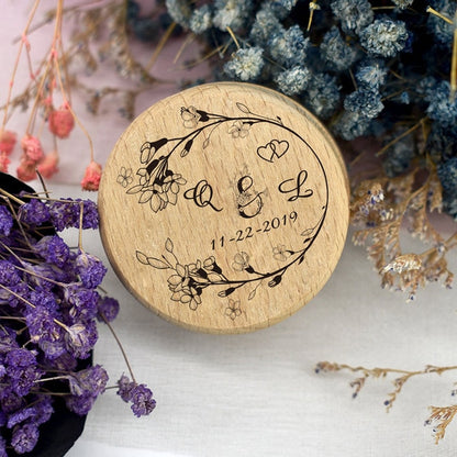 Personalized Rustic Wood Ring Box