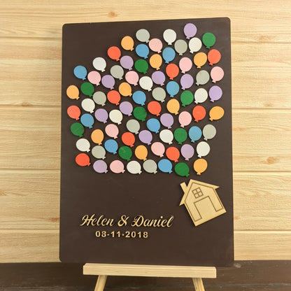 Personalized 3D Balloon Wood Guestbook Gift