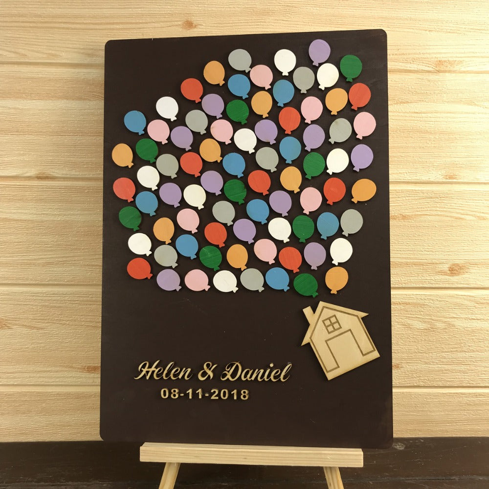 Personalized 3D Balloon Wood Guestbook Gift