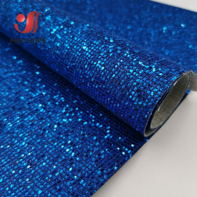 Glitter Sequin Fabric Faux Synthetic PU Leather Sewing Materials For Crafts