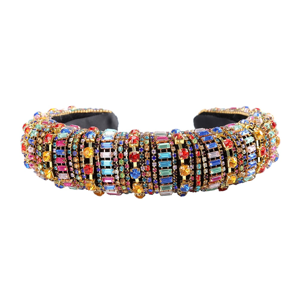 Rainbow Bejeweled Padded Headband