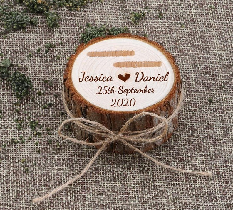 Personalized Ring Bearer Box Rustic Wedding Wooden