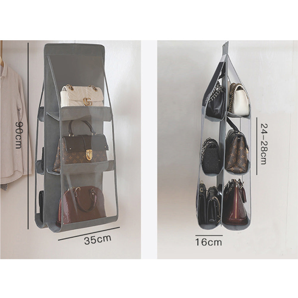 6 Pocket Hanging Handbag Purse Storage