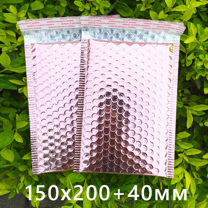 10pcs Rose Gold Bubble Envelope Gift Packaging Mailer