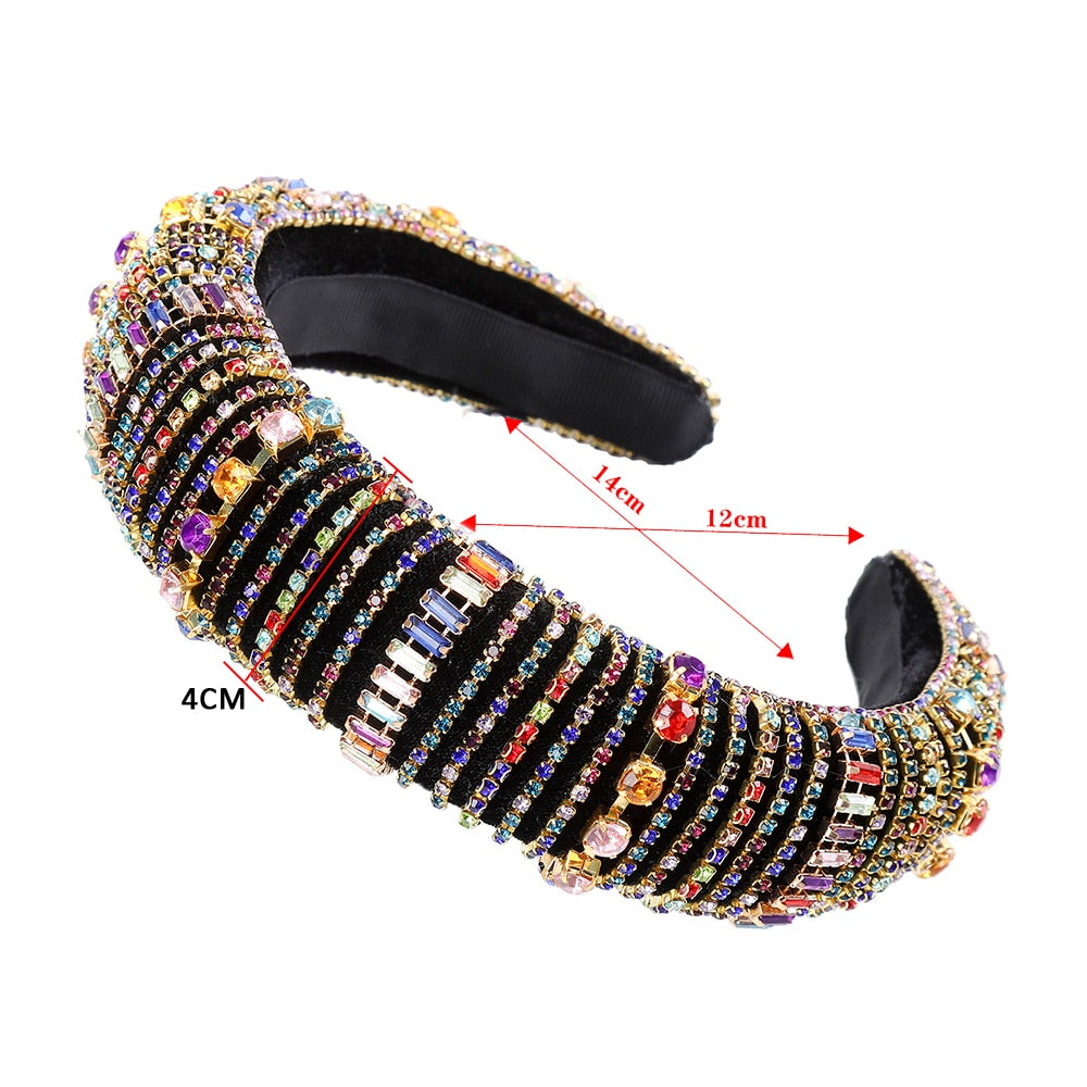 Rainbow Bejeweled Padded Headband