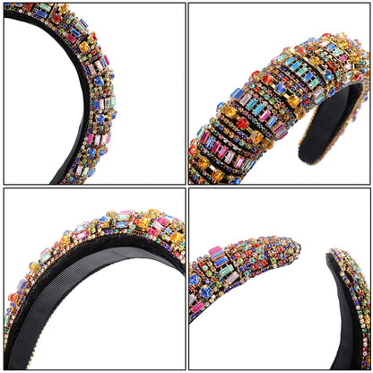 Rainbow Bejeweled Padded Headband